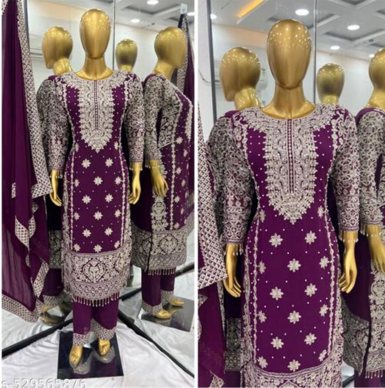 Heavy Georgette Embroidered Kurti Set with Dupatta
