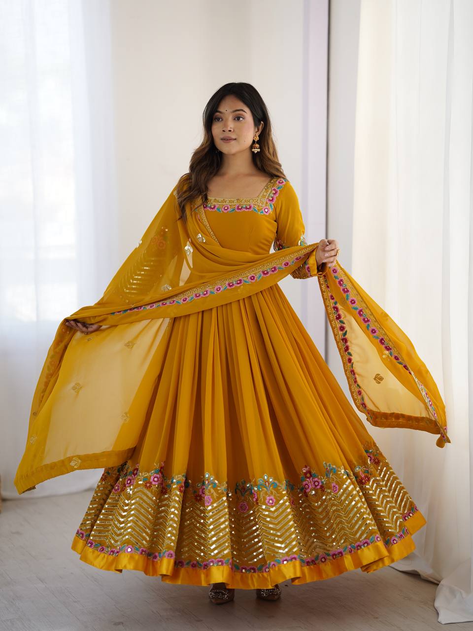 Heavy Georgette Suit Set, Multi Thread Embroidered Suit, 5mm Sequence Work Dress, Party Wear Dress for Women, Full Sleeve Embroidery Kurti, Ready to Wear Ethnic Dress, Designer Georgette Suit, Festive Indian Suit Set, Wedding Guest Outfit 2025, Fully Stitched Kurti Bottom Dupatta, Stylish Long Kurti Design, Heavy Embroidered Dupatta Set, Traditional Ethnic Wear for Women, Micro Cotton Inner Suit, Elegant Indian Party Dress,