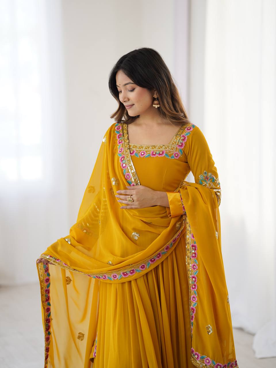 Heavy Georgette Suit Set, Multi Thread Embroidered Suit, 5mm Sequence Work Dress, Party Wear Dress for Women, Full Sleeve Embroidery Kurti, Ready to Wear Ethnic Dress, Designer Georgette Suit, Festive Indian Suit Set, Wedding Guest Outfit 2025, Fully Stitched Kurti Bottom Dupatta, Stylish Long Kurti Design, Heavy Embroidered Dupatta Set, Traditional Ethnic Wear for Women, Micro Cotton Inner Suit, Elegant Indian Party Dress,