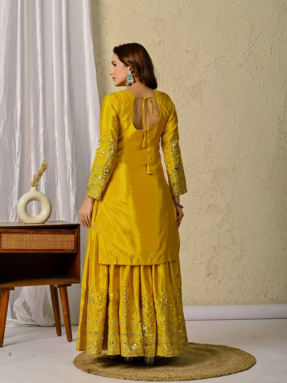 Ethnic Haldi Attire Sharara Kurti with Dupatta