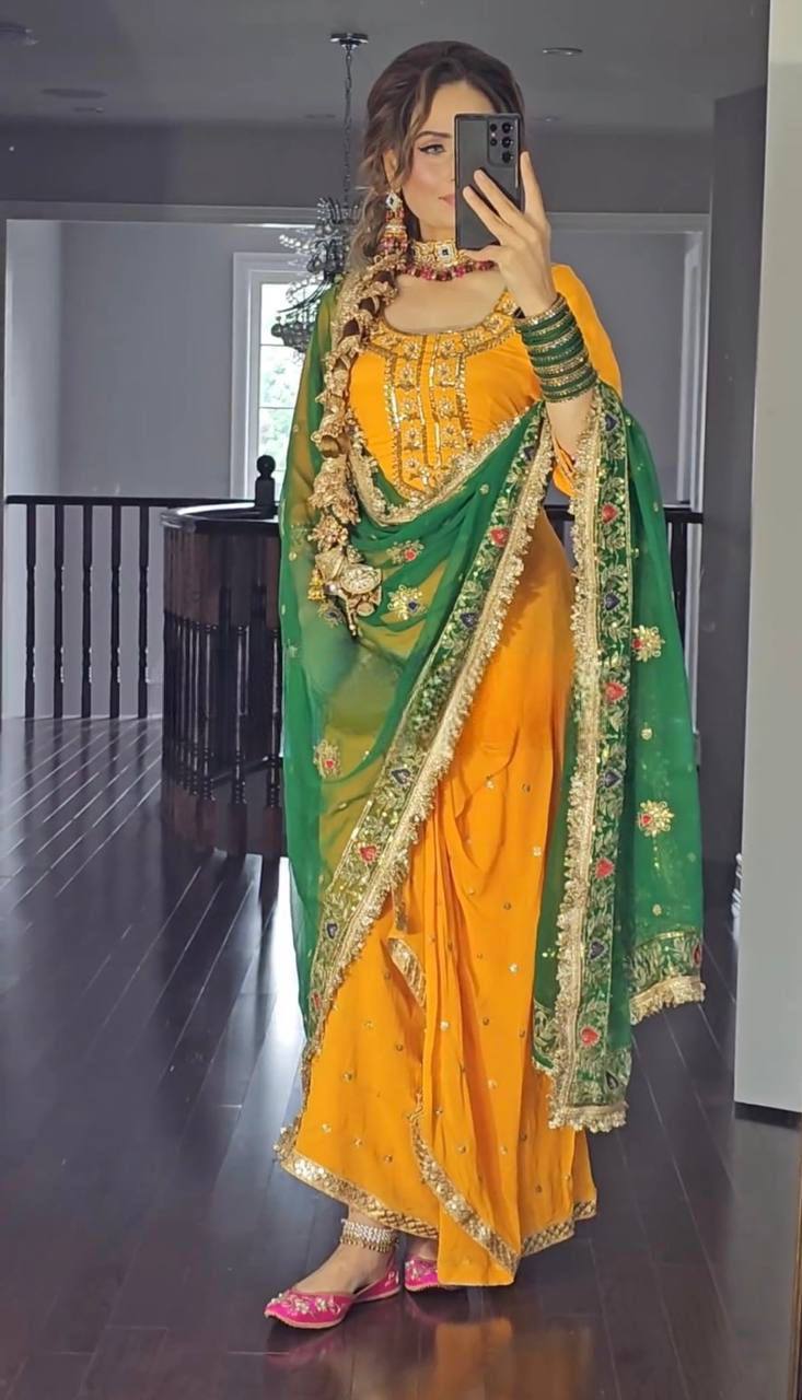 Ethnic Dhoti Style Salwar Suit with Dupatta
