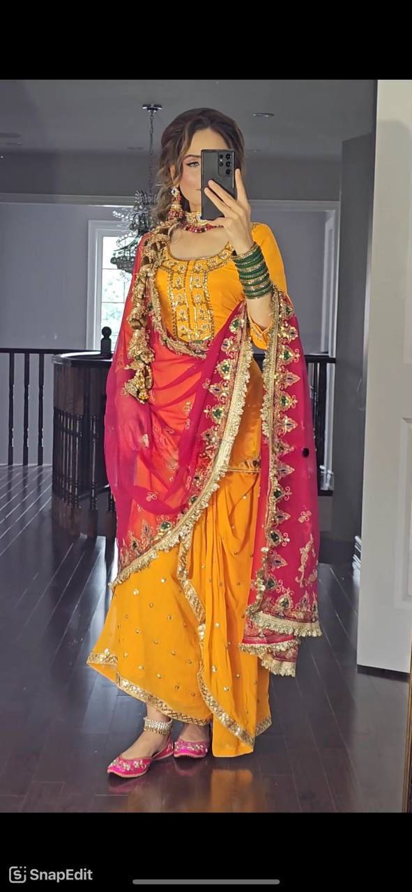 Ethnic Dhoti Style Salwar Suit with Dupatta