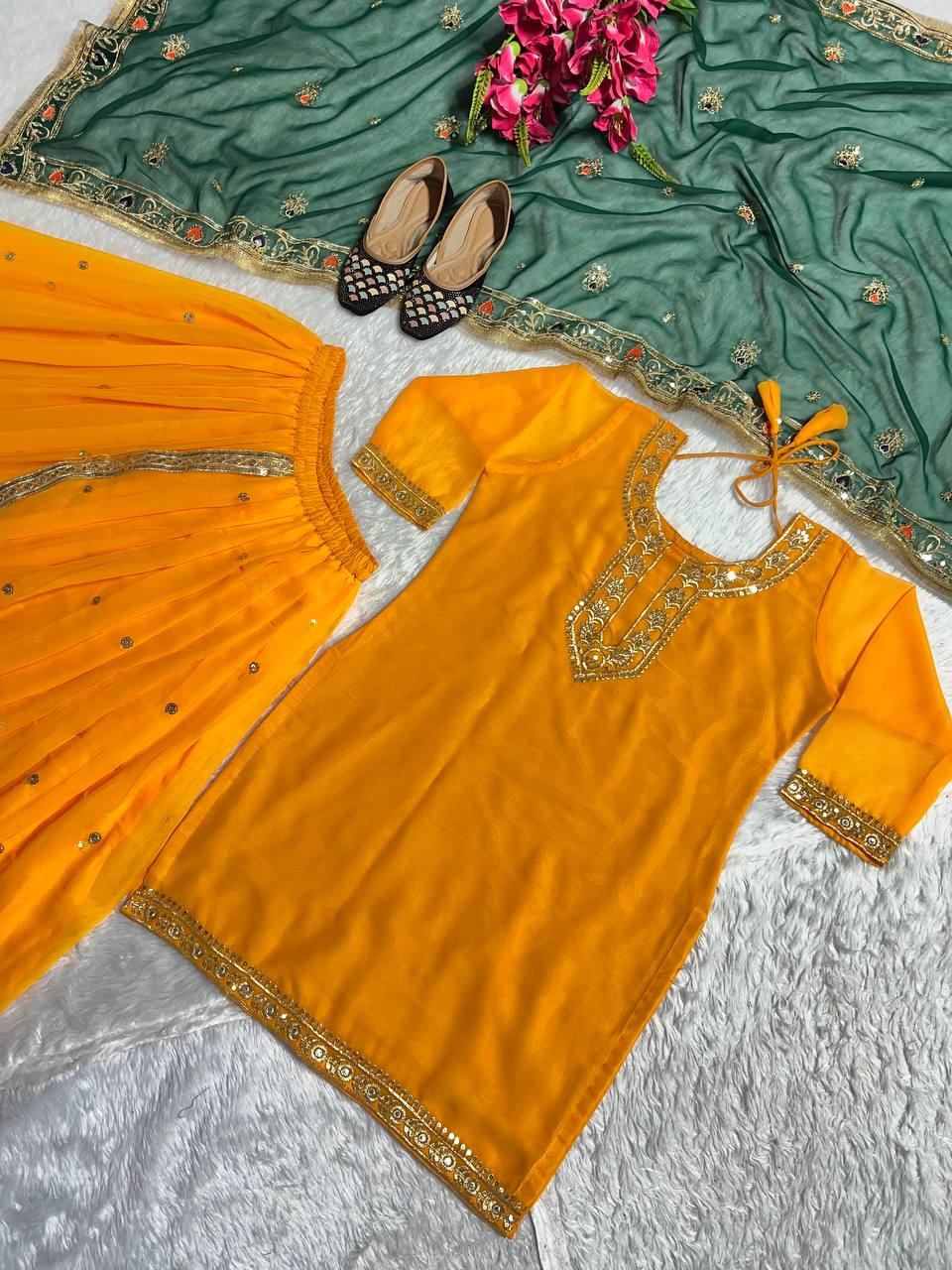 Ethnic Dhoti Style Salwar Suit with Dupatta