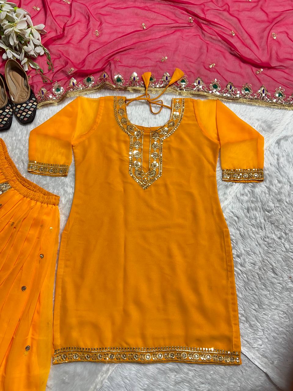 Ethnic Dhoti Style Salwar Suit with Dupatta
