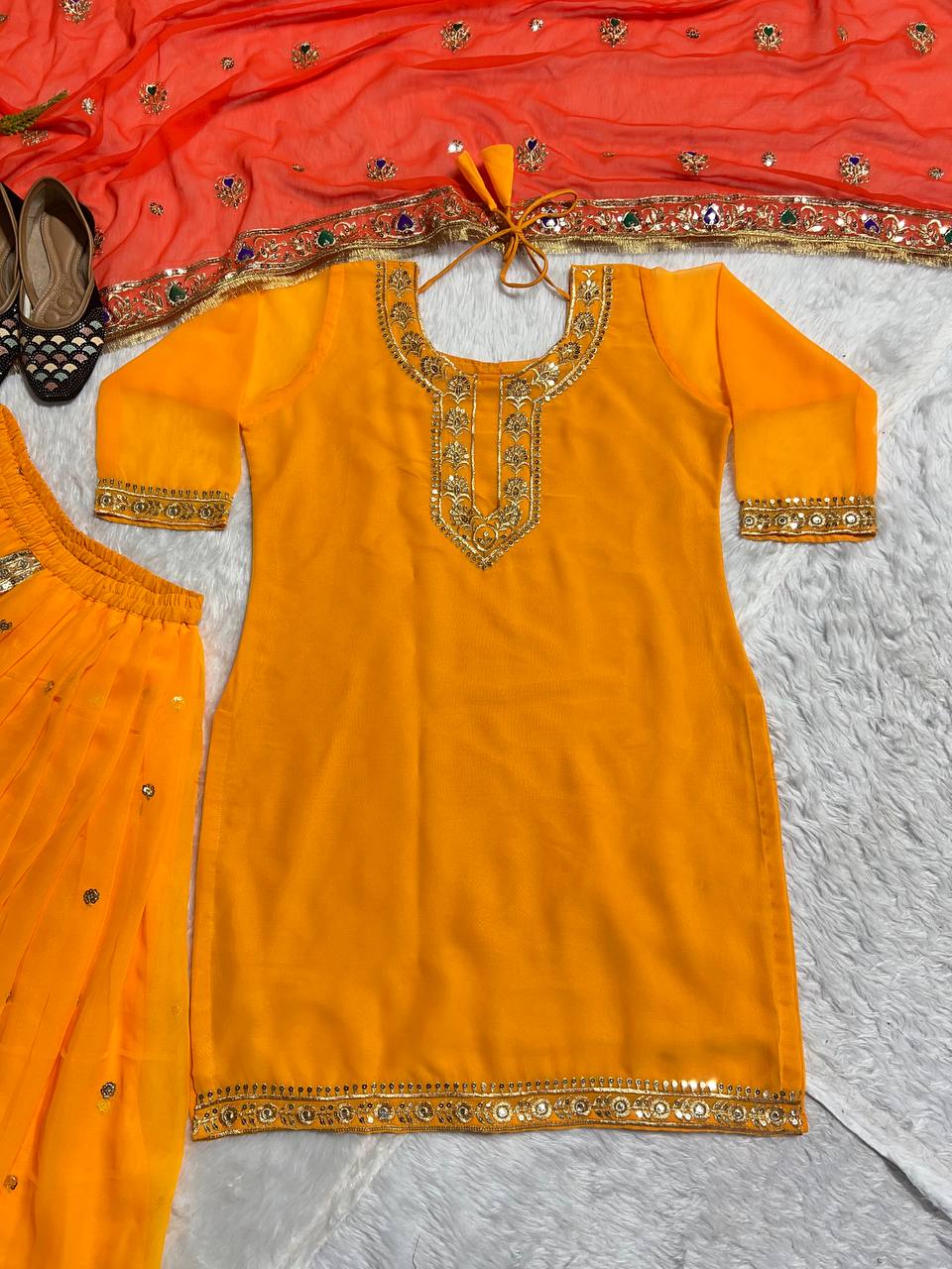 Ethnic Dhoti Style Salwar Suit with Dupatta