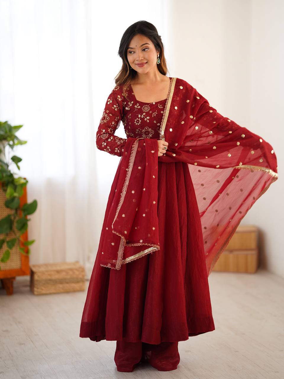 Heavy Embroidered Sequin work Anarkail