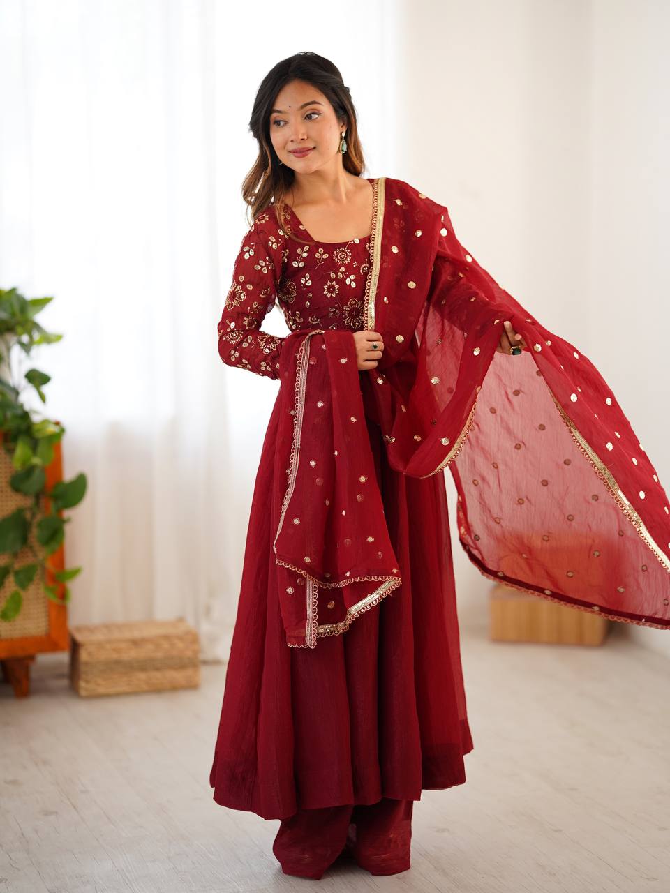Heavy Embroidered Sequin work Anarkail