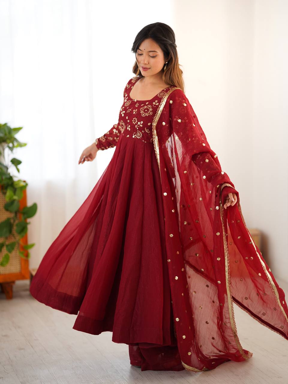Heavy Embroidered Sequin work Anarkail