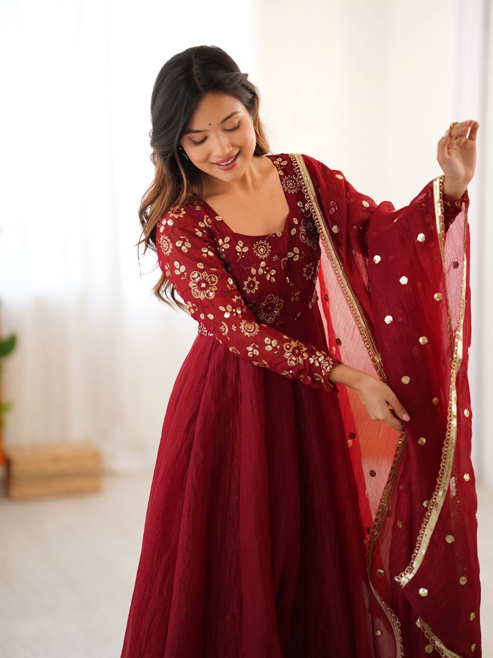 Heavy Embroidered Sequin work Anarkail