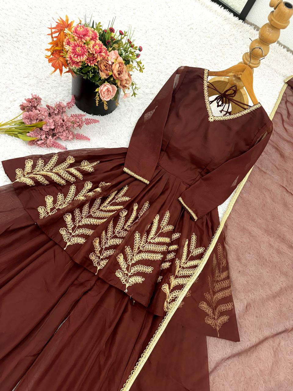 Haldi Ceremony Sequin Kurti Sharara & Dupatta
