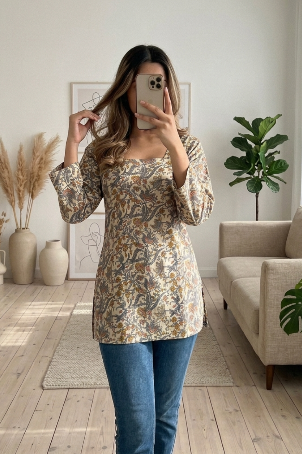 Elegant Cotton Printed Short Kurti for Women
