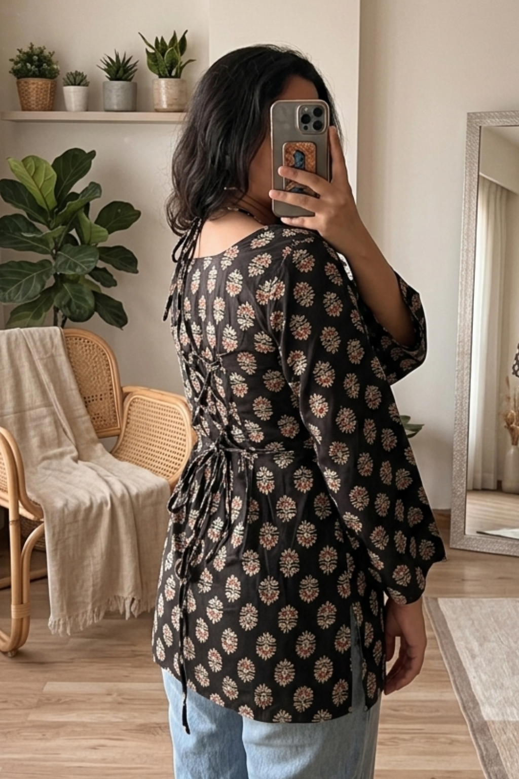 Women's Ethnic Cotton Printed Short Kurti Top