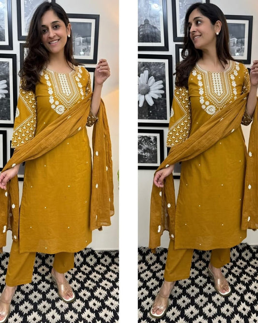 mustard cotton kurti,mustard salwar kameez,mustard kurta set,cotton kurti with dupatta,mustard yellow kurti,women mustard suit,mustard kurti pant set,embroidered cotton kurti,mustard ethnic wear,mustard color outfit,mustard kurti for women,traditional mustard suit,cotton salwar kameez,mustard kurti with pant,mustard wedding wear,haldi function kurti,mustard festive outfit,mustard kurti online,soft cotton mustard kurta,mustard kurta for haldi,mustard indian dress,three piece mustard suit,mustard kurti for su