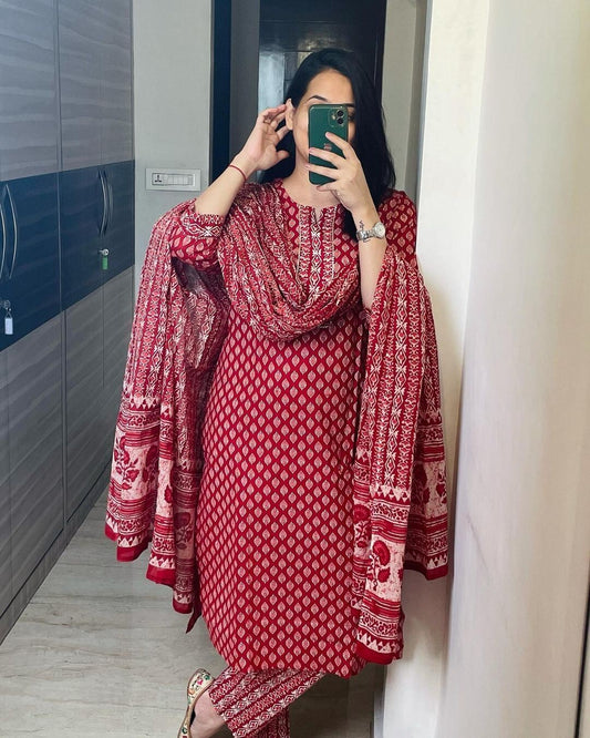 red cotton kurti,red salwar kameez,red kurti set,cotton kurti with dupatta,embroidered red kurta,traditional red suit,red ethnic wear,women red kurti set,red kurta pant set,red pakistani kurti,handcrafted cotton suit,three piece red suit set,red kurti for wedding,red kurti with embroidery,party wear red kurta,soft cotton kurti set,ethnic red outfit,festive red kurti,red suit with dupatta,women’s cotton ethnic wear,red kurti for mehendi,stylish red cotton suit,designer red kurti,indian red kurta set,red long