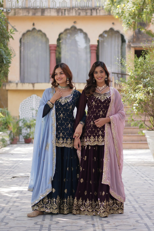 Faux Blooming Suit Set,
Sequins Embroidered Kurti,
Designer Pan Neck Kurti,
Cut Work Dupatta Dress,
Full Sleeve Kurti Set,
Party Wear Plazzo Suit,
Cotton Lined Ethnic Set,
3 Piece Kurti Plazzo Dupatta,
Ready to Wear Suit Set,
Festive Wear Kurti Set,
Wedding Guest Outfit,
Indian Ethnic Wear for Women,
Stylish Plazzo Suit Set,
Embroidered Dupatta Suit,
Standard Stitched Salwar Suit