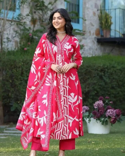 anarkali kurta set,cotton anarkali suit,printed anarkali kurti,traditional kurti set,flared kurta design,ethnic cotton suit,sanganeri print dress,women's festive kurta,cotton kurta pant set,anarkali kurti with dupatta,3 piece kurti set,block print kurta set,indian ethnic wear,hand block printed kurti,pure cotton anarkali,jaipuri print kurti,embroidery anarkali suit,anarkali kurta with 3/4 sleeves,stylish ethnic set,casual ethnic outfit,sanganeri print ethnic wear,summer special kurti,set with dupatta and pa