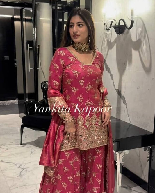 Faux Georgette Sharara Set,
Embroidered Sharara Suit,
5mm Sequence Work Outfit,
Moti Work Sharara Dress,
Heavy Embroidery Kurti Set,
Designer Sharara Suit for Women,
Party Wear Indian Outfit,
Wedding Sharara Dress,
Fully Stitched Sharara Suit,
Sharara with Lace Dupatta,
Micro Cotton Lined Suit,
Ethnic Wear for Festive Occasions,
Full Sleeve Sharara Kurti,
Ready to Wear Pakistani Dress,
Heavy Georgette Dupatta Set,