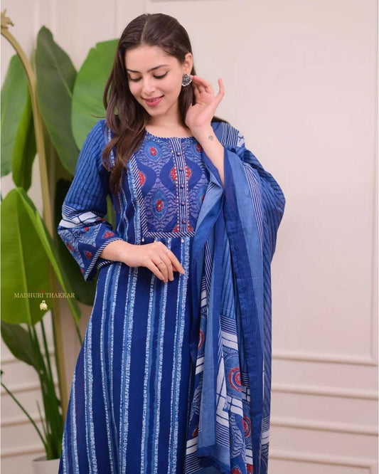 CottonKurti, Sawlar kameez blue, partty wear kurti, designer kurti, heavy salwar kameez, indian kurti, ready to wear kurti , women suit, long kurti