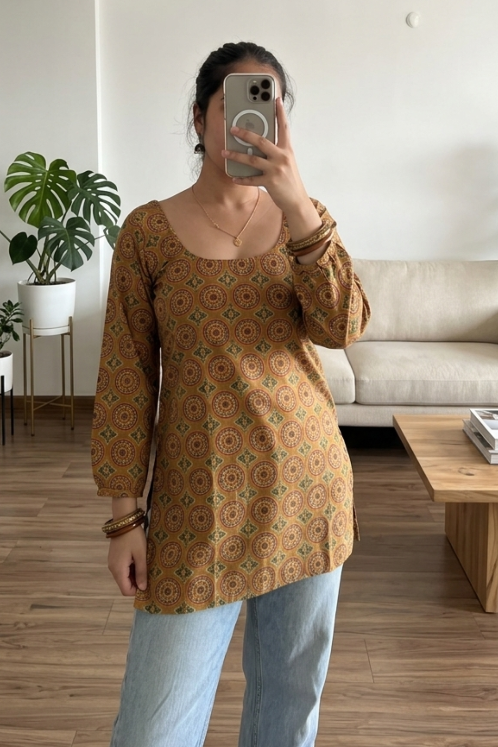 Stylish Cotton Printed Short Kurti for Casual & Office Wear