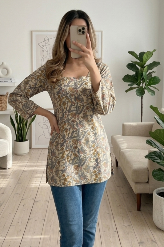 Elegant Cotton Printed Short Kurti for Women
