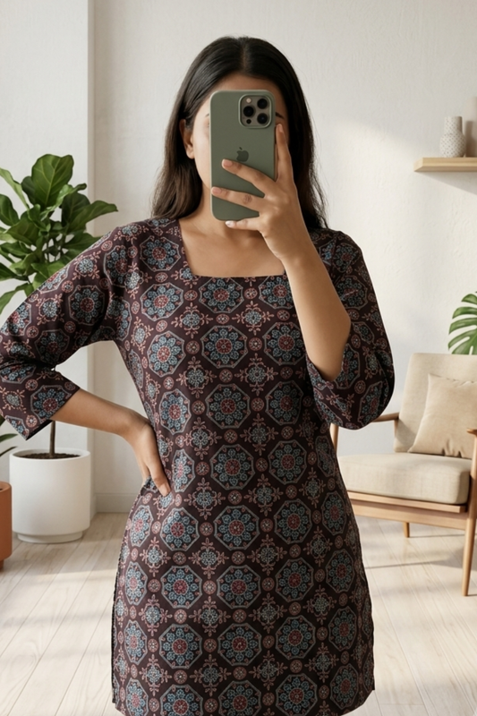 Lightweight Cotton Printed Short Kurti – Summer Collection