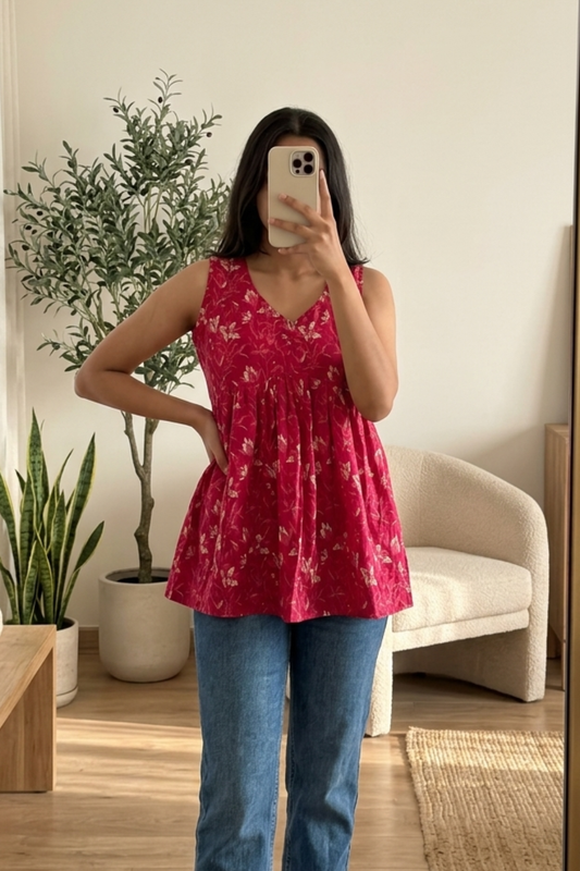 Women's Pure Cotton Printed Short Kurti – Ethnic Fashion