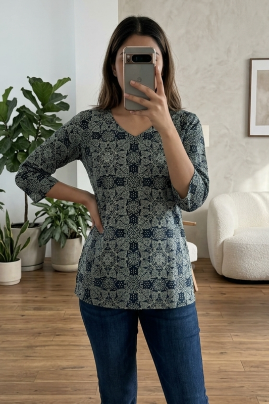 Women's Cotton Printed Short Kurti – Casual Everyday Wear