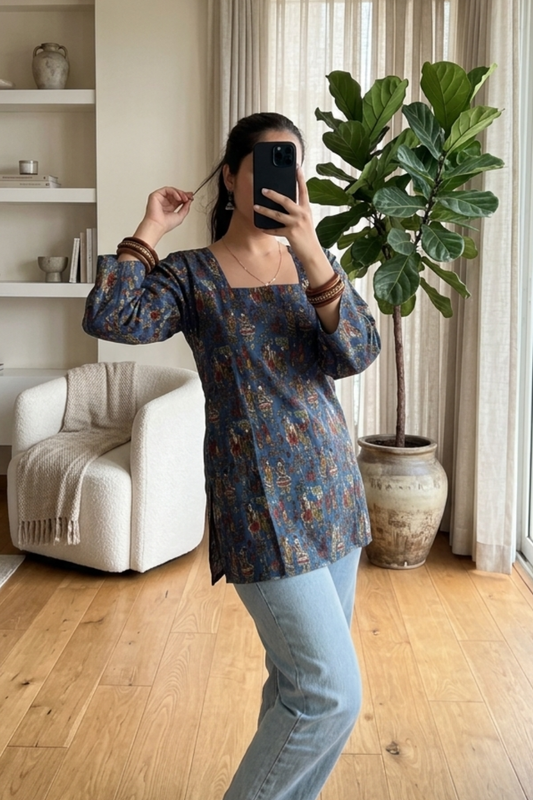 Women's Cotton Printed Short Kurti – Casual Everyday Wear