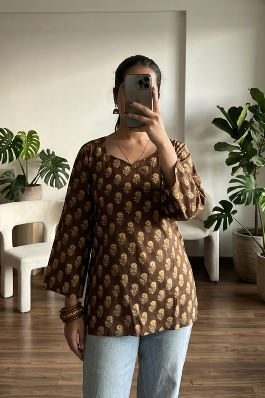 Elegant Cotton Printed Short Kurti for Women