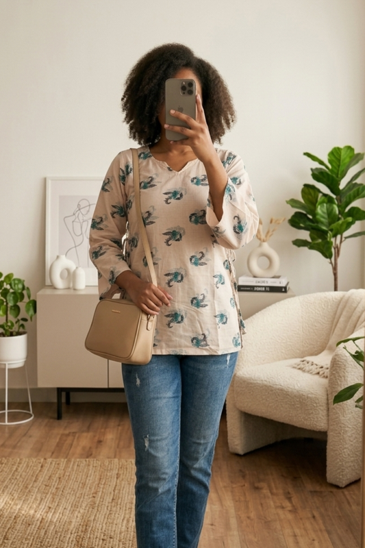 Women's Cotton Printed Short Kurti – Casual Everyday Wear (Copy)