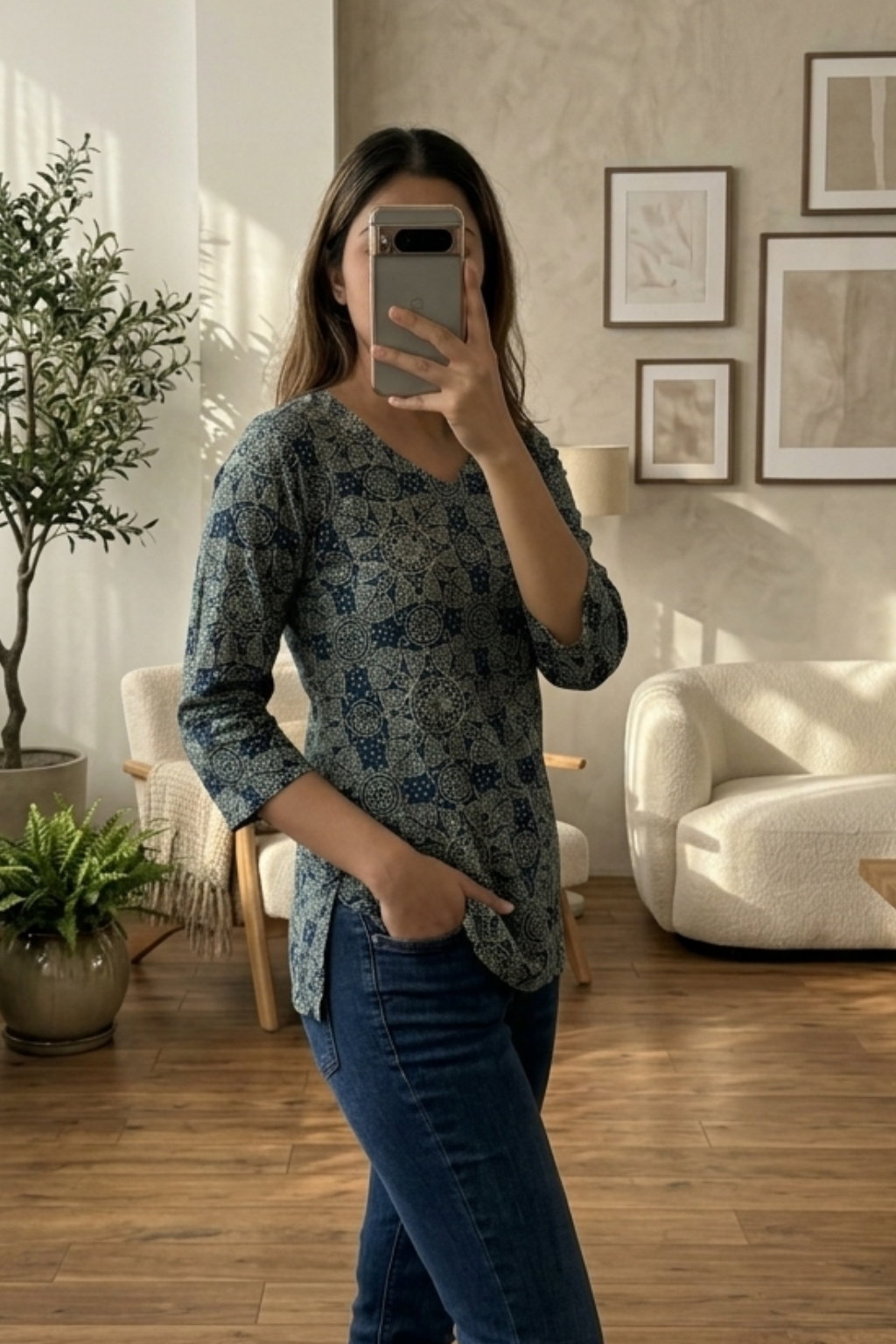 Women's Cotton Printed Short Kurti – Casual Everyday Wear