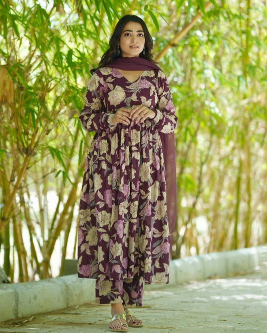 All Season Cotton Anarkali Suit Set