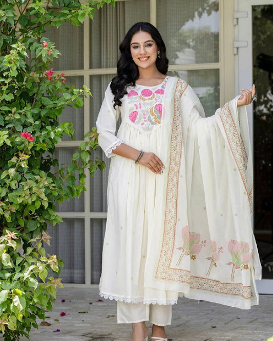 white anarkali kurti,white cotton kurti,anarkali kurta set,white kurta with dupatta,flared white kurti,white ethnic wear,women's white kurti,printed white anarkali,cotton anarkali dress,white kurti set for women,white long kurta,white indian kurti,elegant white anarkali,summer cotton kurti,white kurti pant set,traditional white kurta,white embroidered kurti,anarkali cotton suit set,soft cotton white dress,white anarkali for pooja,white anarkali for haldi,ready to wear white kurti,white festival wear kurti,w