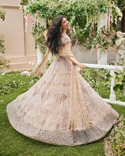 Designer Net Lehenga with Sequin Finish Dupatta