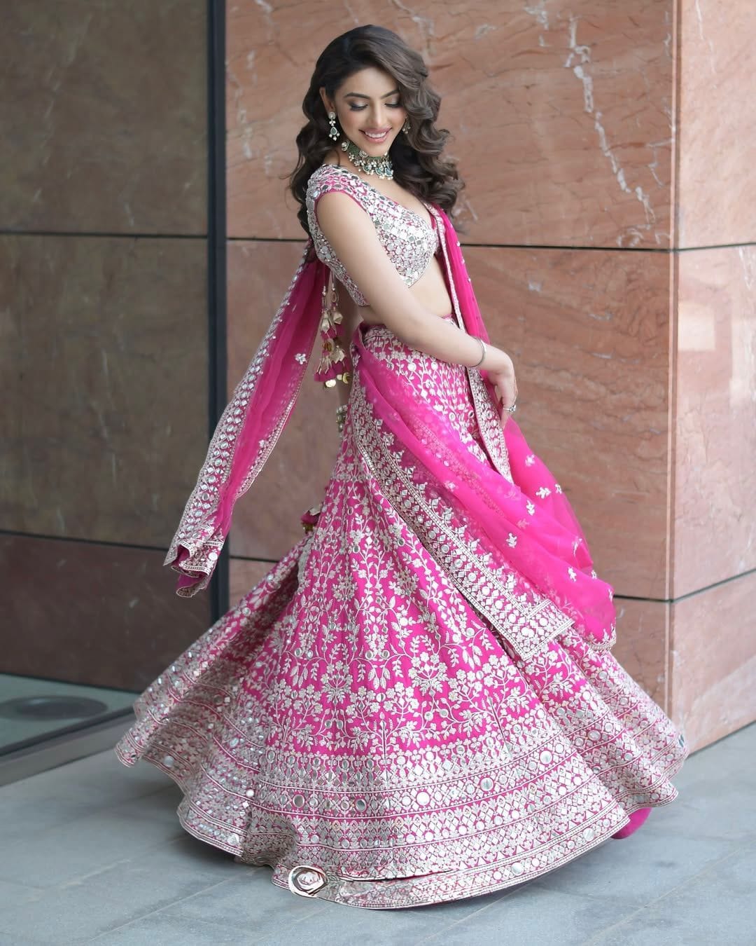 Premium Mirror Work Lehenga with Organza Blouse & Dupatta