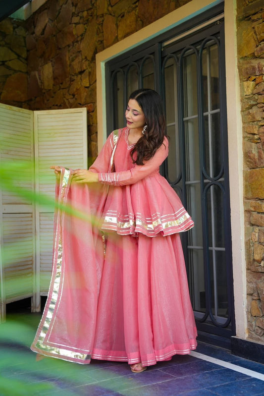 Pink Sharara suit women