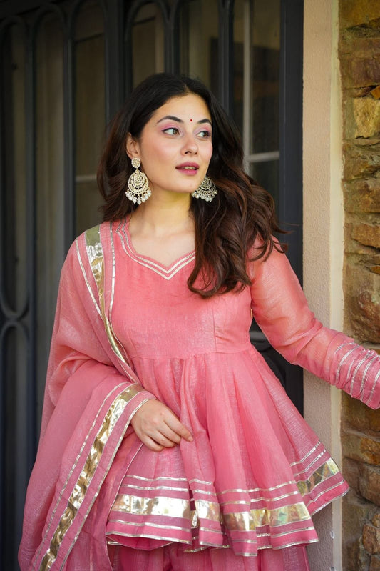 Pink Sharara suit women