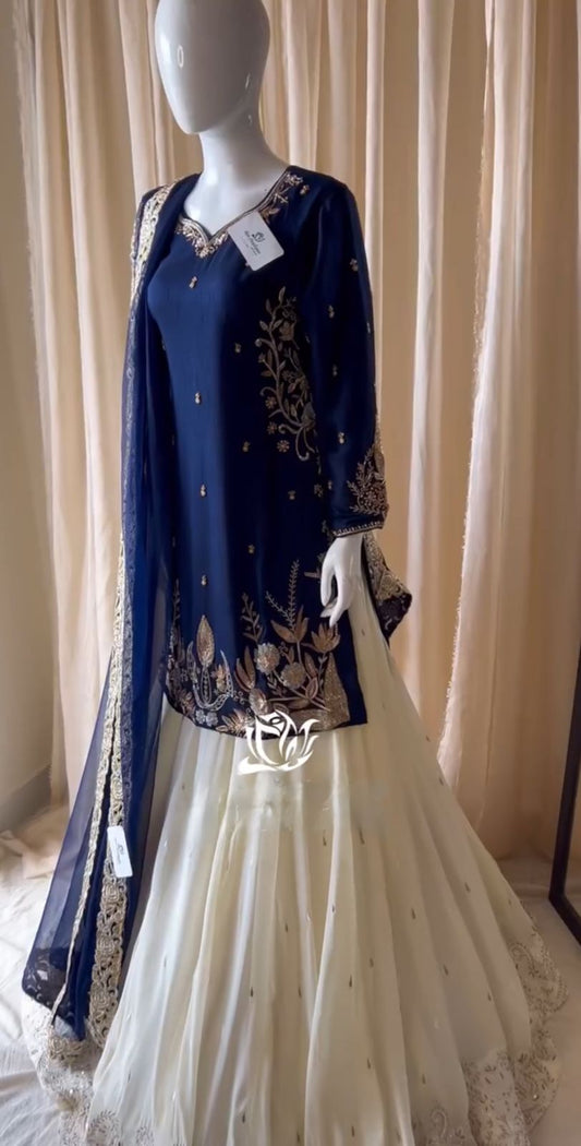Wedding Special Kurti with Lehenga and Dupatta set