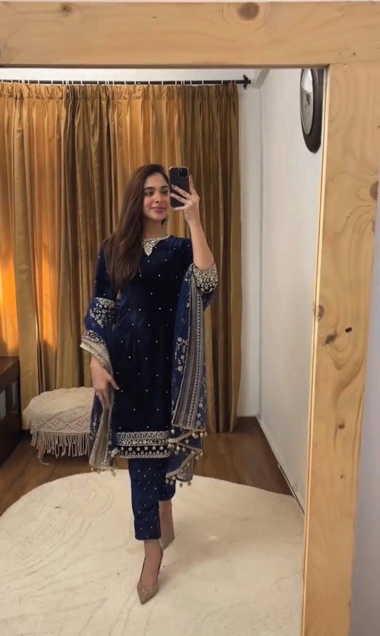 Heavy Velvet Designer Salwar Kameez for women