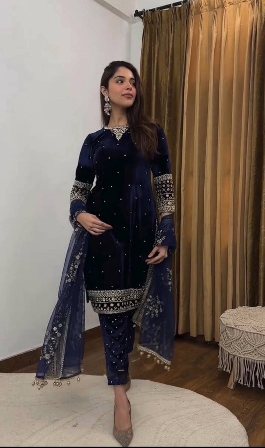 Heavy Velvet Designer Salwar Kameez for women