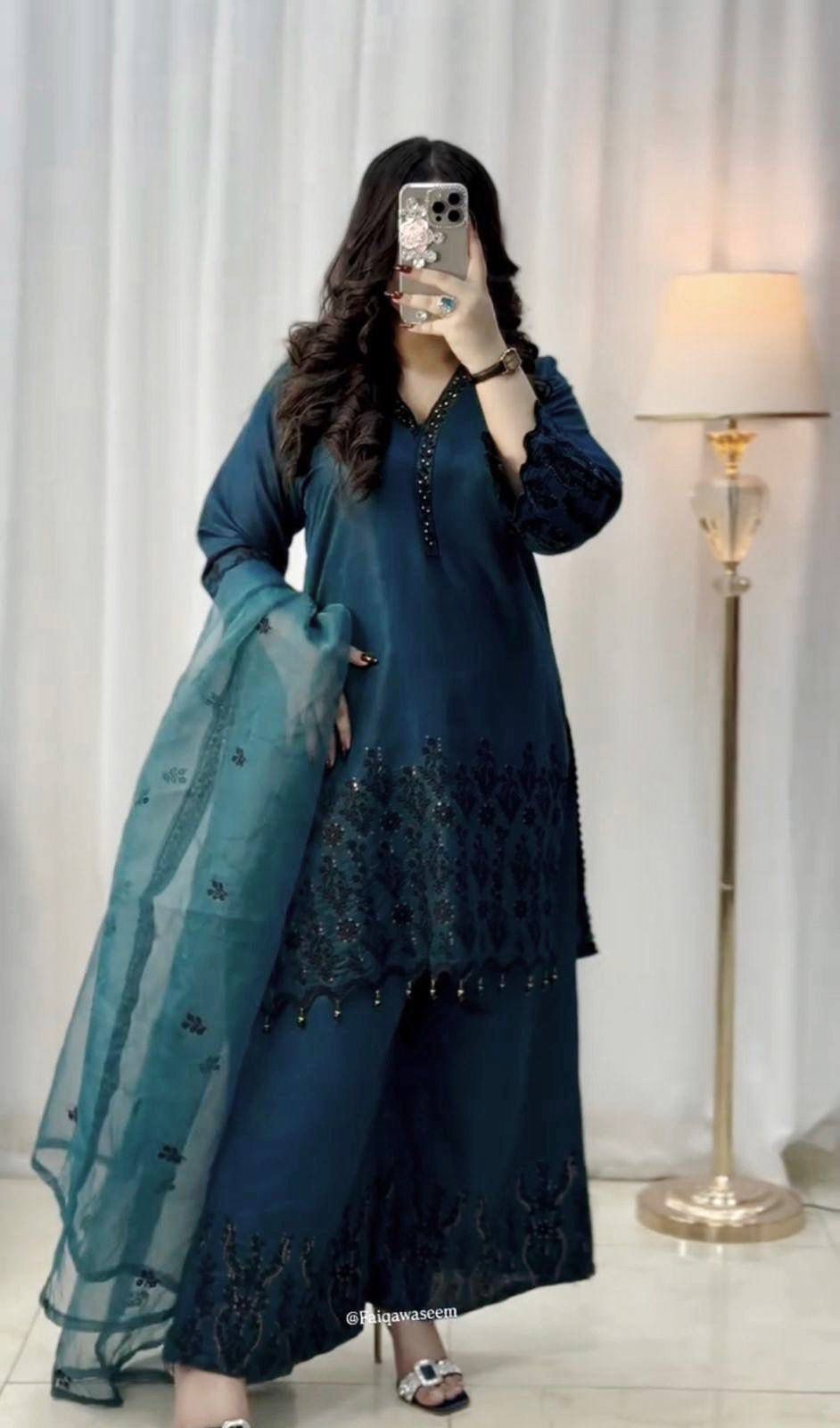 Premium Silk Embroidered Silk Salwar Kameez