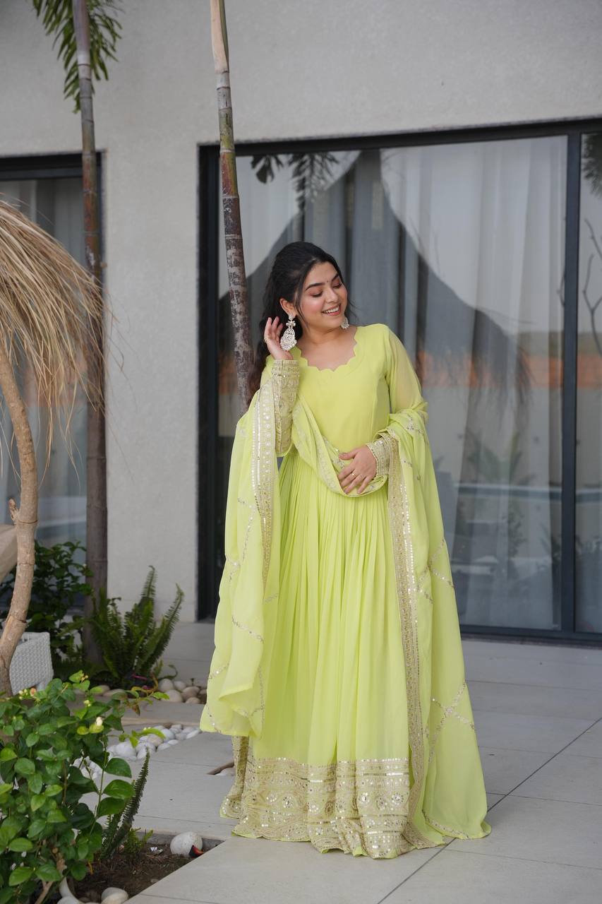 Georgette Floor Length Heavy Anarkali Suit