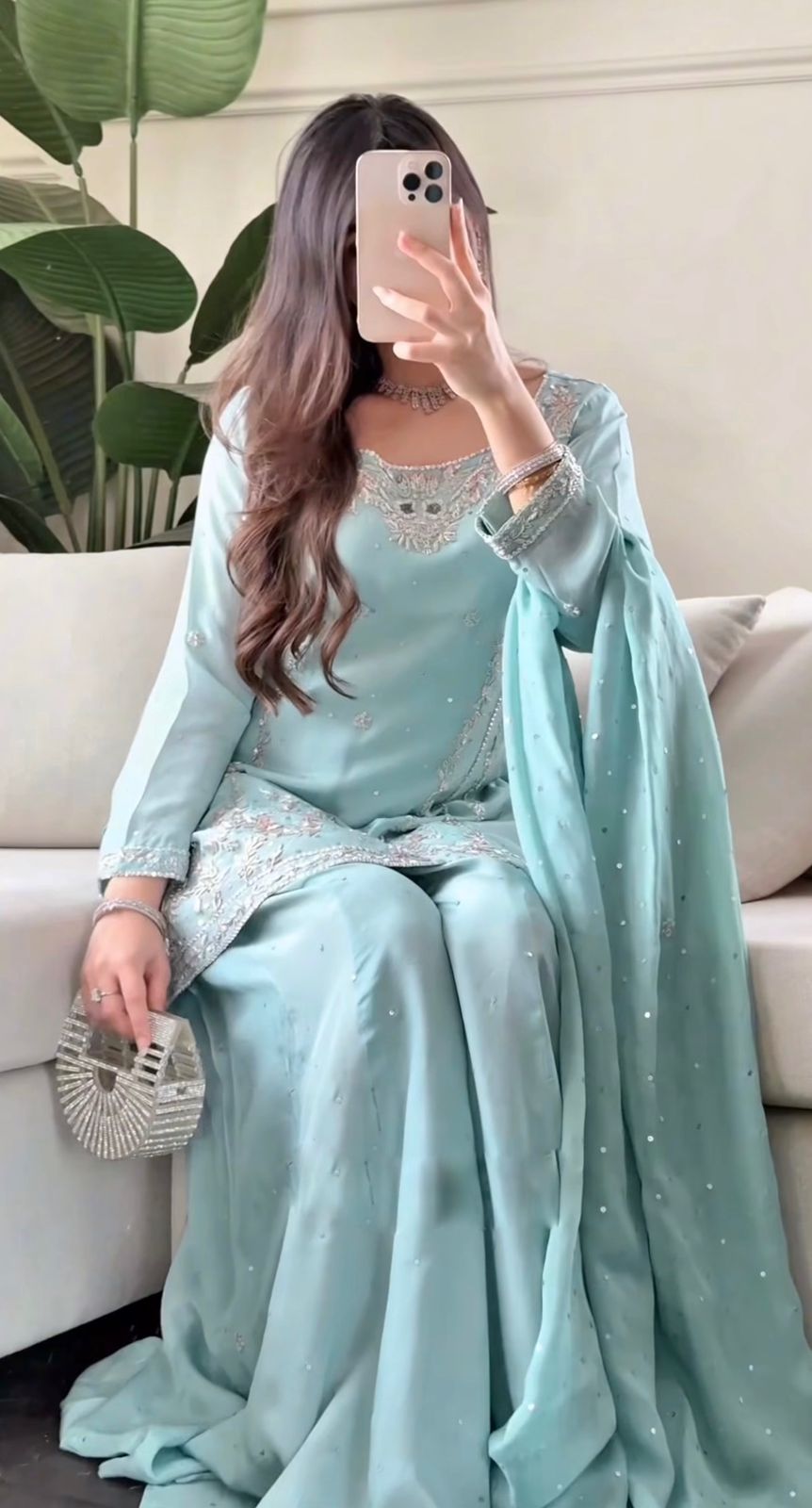 Partywear Special Launch Kurti Palazzo Dupatta Set