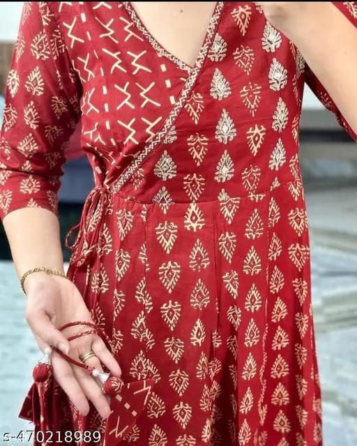 purple anarkali gown,purple angrakha kurti,cotton anarkali kurti,sanganeri print kurti,traditional angrakha dress,anarkali kurti set,jaipuri print gown,purple ethnic gown,block print anarkali,adda work kurti,flared cotton gown,kurti with dupatta set,ethnic wear for women,purple festive dress,boho indian kurti,long flare kurti set,desi angrakha kurti,anarkali with side tie up,women cotton suit set,printed gown style kurti,3 piece anarkali set,purple kurti pant set,sleeve 3/4 kurti,purple traditional wear,cas