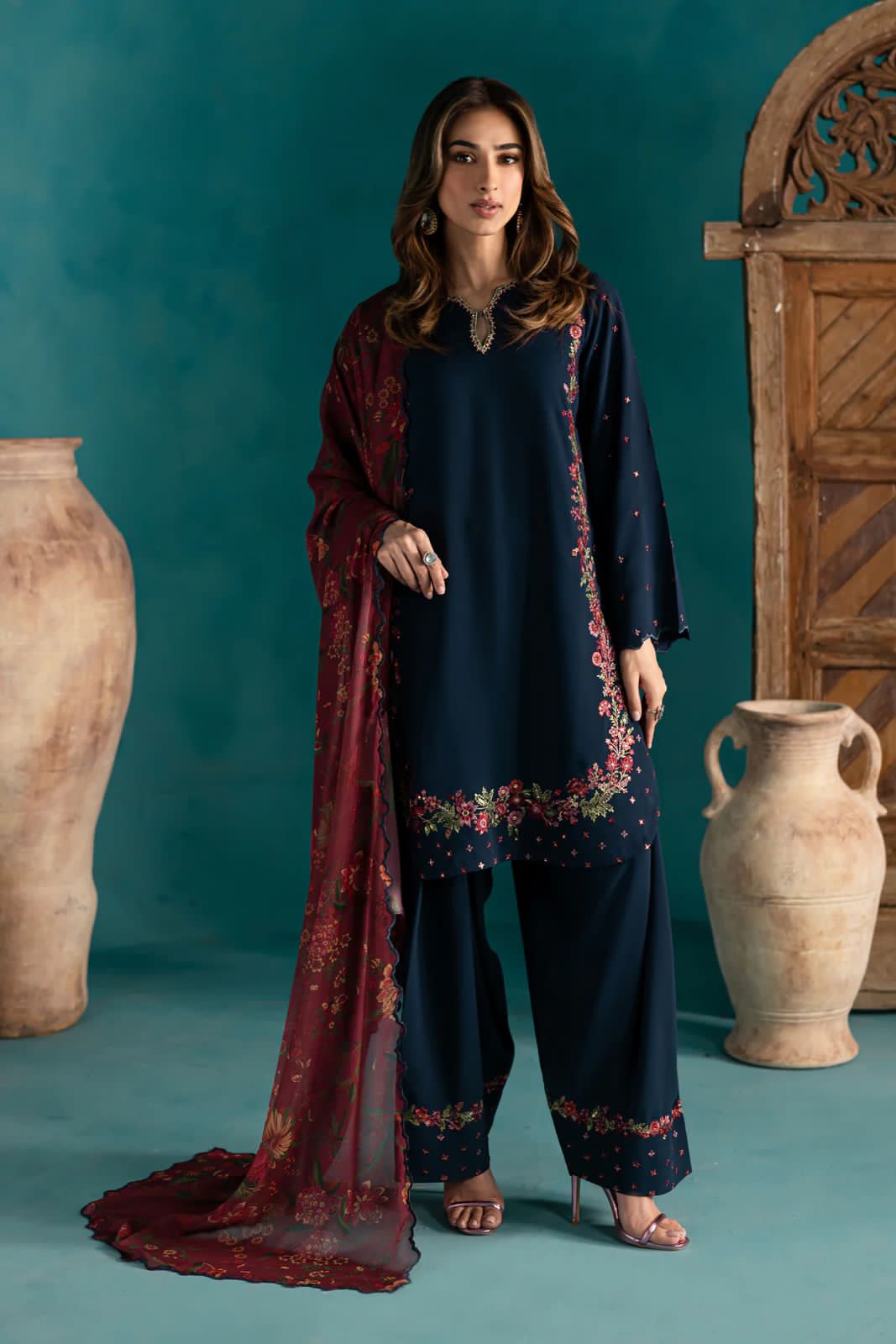 Silk Blue salwar kameez kurti set