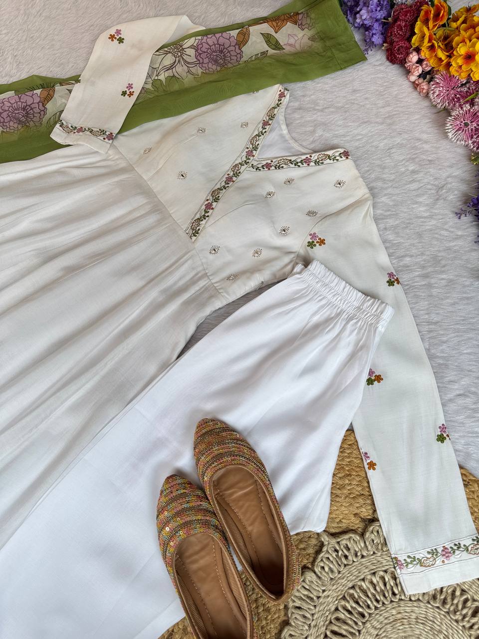 Heavy Silk Embroidered Anarakli suit