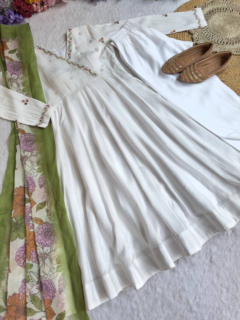 Heavy Silk Embroidered Anarakli suit