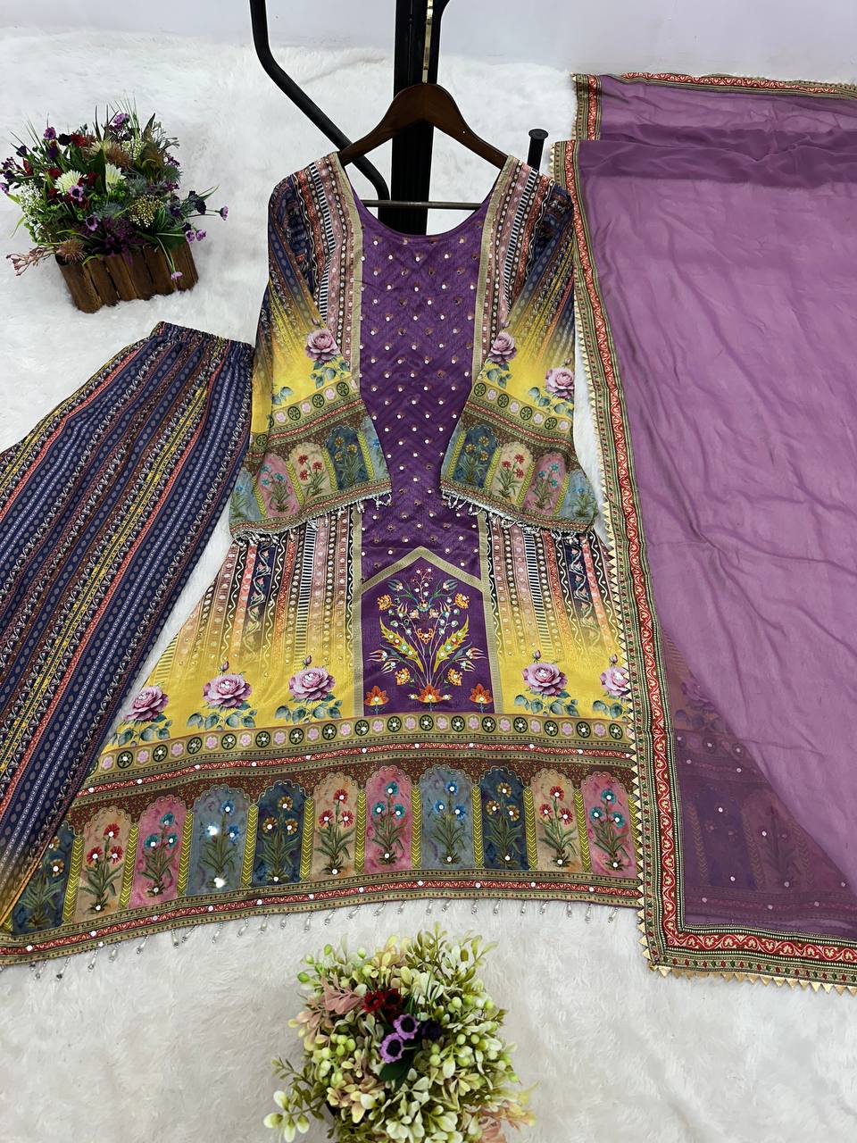 Beautiful Designer Chinon Silk Salwar Kameez