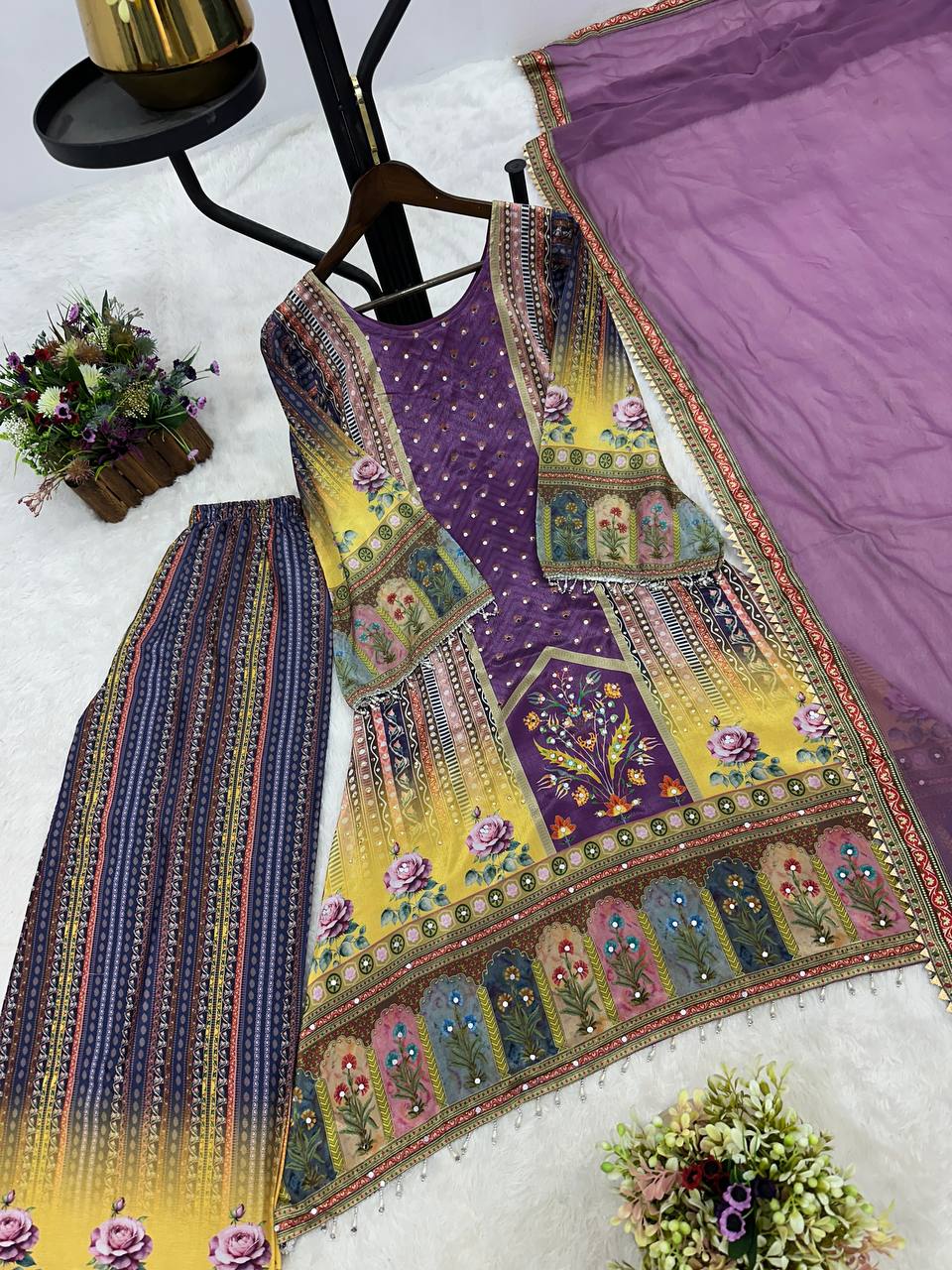 Beautiful Designer Chinon Silk Salwar Kameez