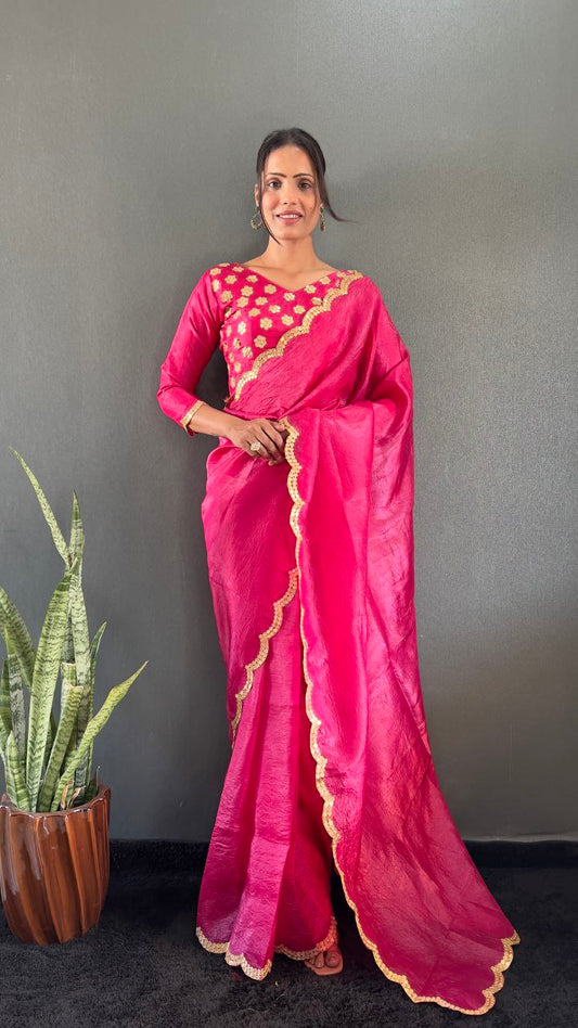 Silk Saree with Zari Detailing elegance and Shine